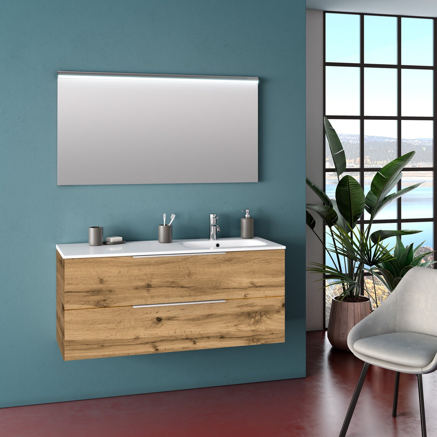 Composizione vasca DX MALMO quercia