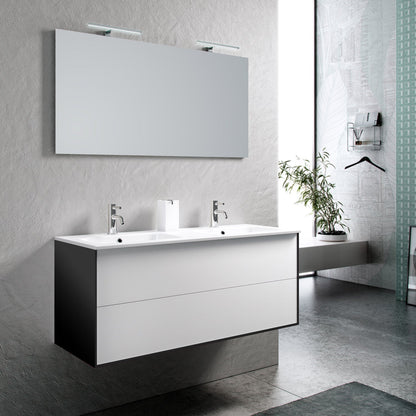 Composizione doppia vasca AGO bianco opaco