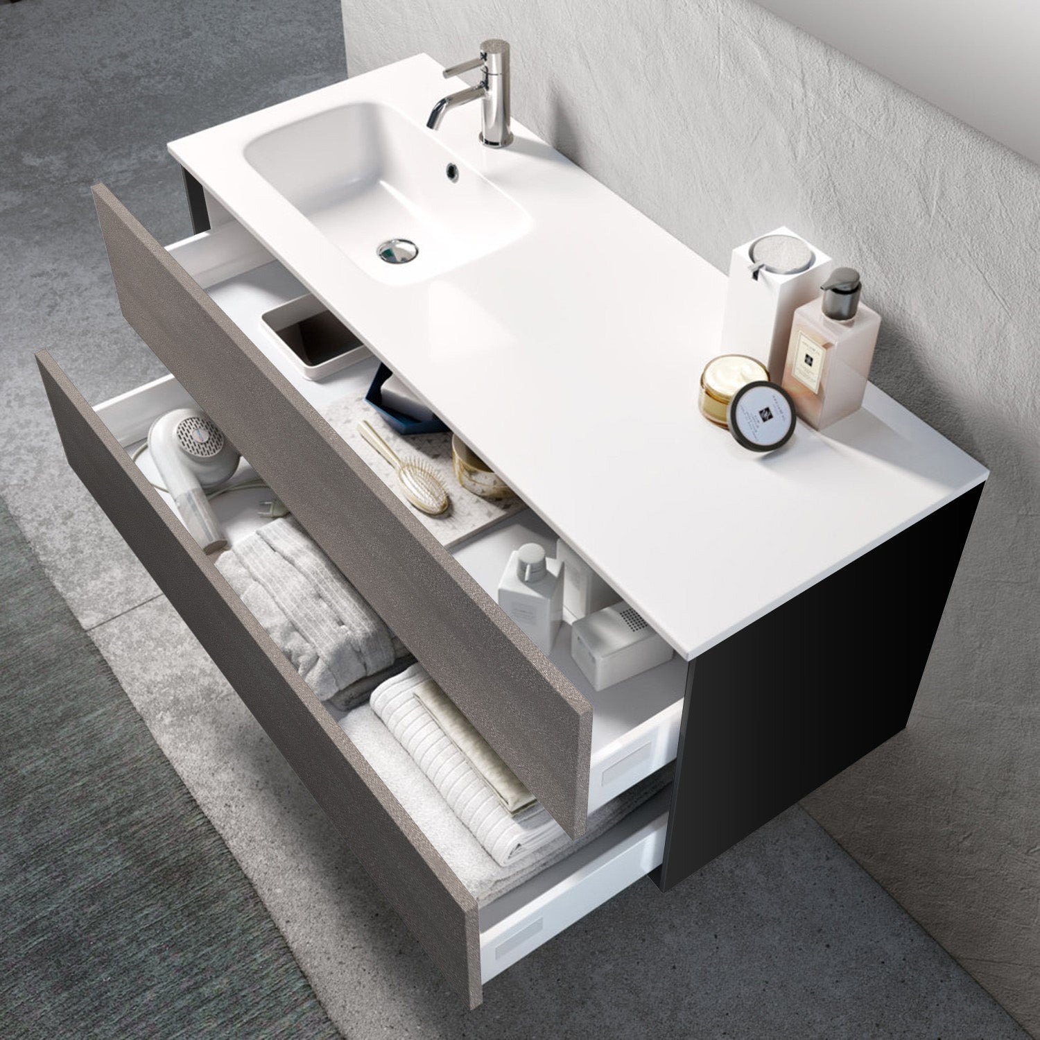 Composizione vasca SX AGO avana pietra