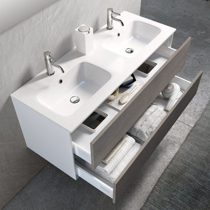 Composizione doppia vasca AGO avana pietra