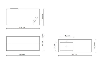 Composizione vasca SX AGO bianco opaco
