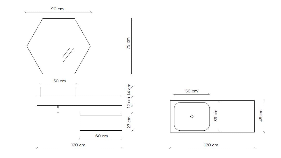 Composizione YOKA-01 quercia/bianco