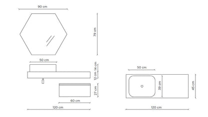 Composizione YOKA-01 quercia/bianco
