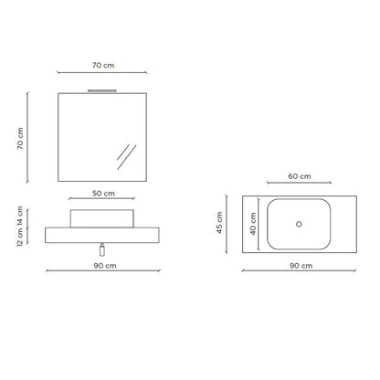 Zusammensetzung 5 Stück YOKA Walnuss 90 cm