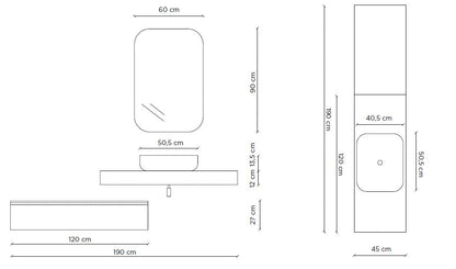 Composizione YOKA-06 quercia/bianco