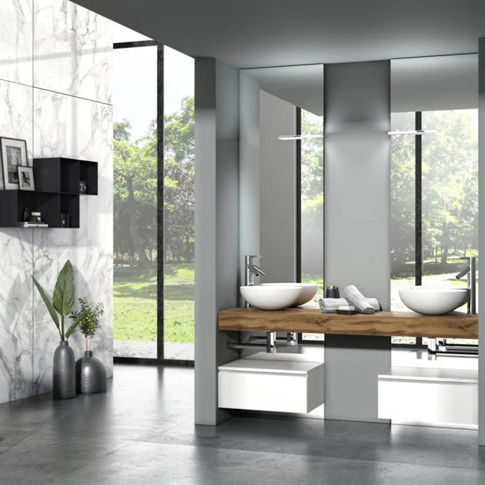 Composizione doppio lavabo YOKA-10 | Quercia/Bianco