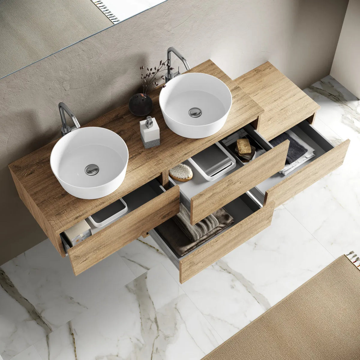 Composizione doppio lavabo YOKA-17