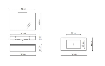 Composizione YOKA-23 marmo carrara/bianco pietra