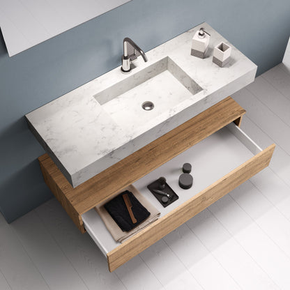 Composizione 4 pezzi YOKA marmo carrara/quercia
