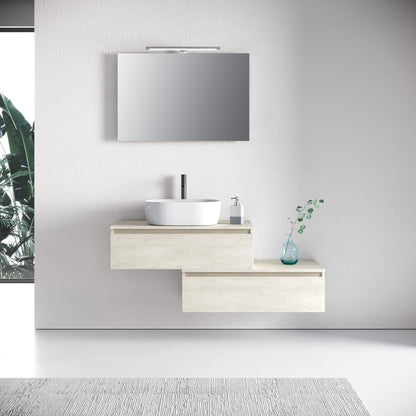 Composizione doppio lavabo 9 pezzi YOKA rovere alaska