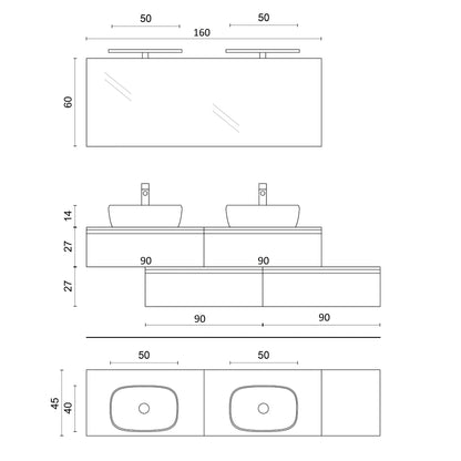 Composizione doppio lavabo YOKA-29