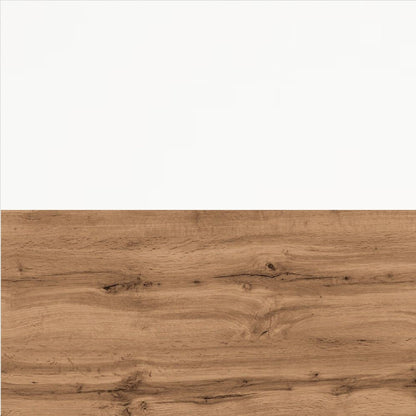 Composizione doppio lavabo 4 pezzi YOKA bianco / quercia