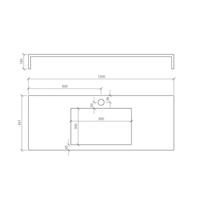 Integrated tub top 120 YOKA corten