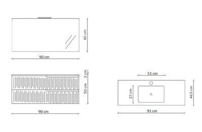 Composizione 4 pezzi ZIP bianco opaco 91cm