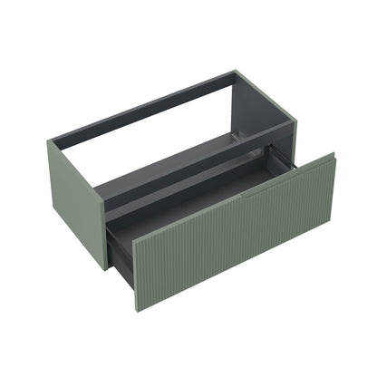 1-Becken Waschtisch-Unterbau ZIP Salbeigrün 90cm