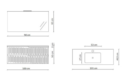 Composizione 4 pezzi ZIP bianco opaco 101cm