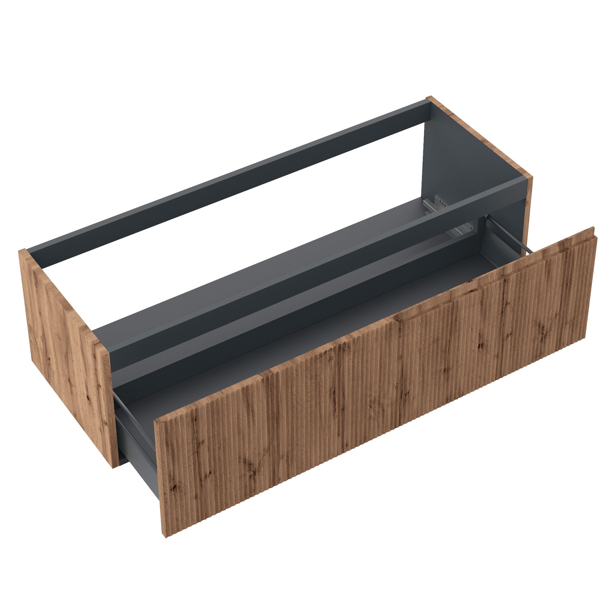 1-Becken ZIP Waschbeckenunterschrank aus Eiche