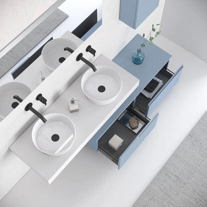 ZIP 7-piece double sink composition white / tiffany blue