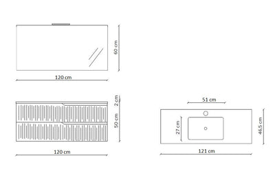 Zusammensetzung 4 Stück ZIP Eiche Rio 121cm