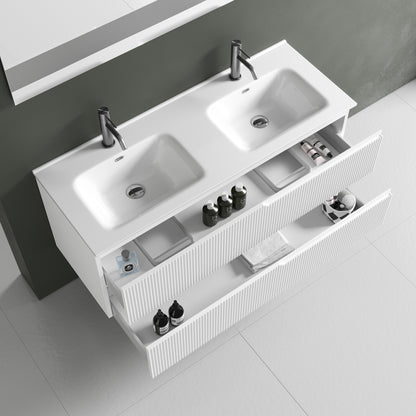 Composizione doppia vasca 5 pezzi ZIP bianco opaco