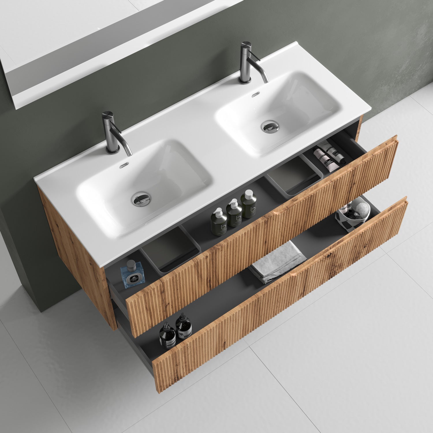 Composizione doppia vasca 5 pezzi ZIP quercia