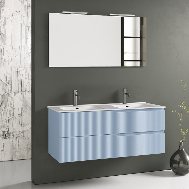 Composizione doppia vasca 5 pezzi ZIP azzurro tiffany