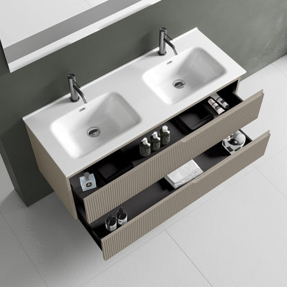 Composizione doppia vasca ZIP tortora