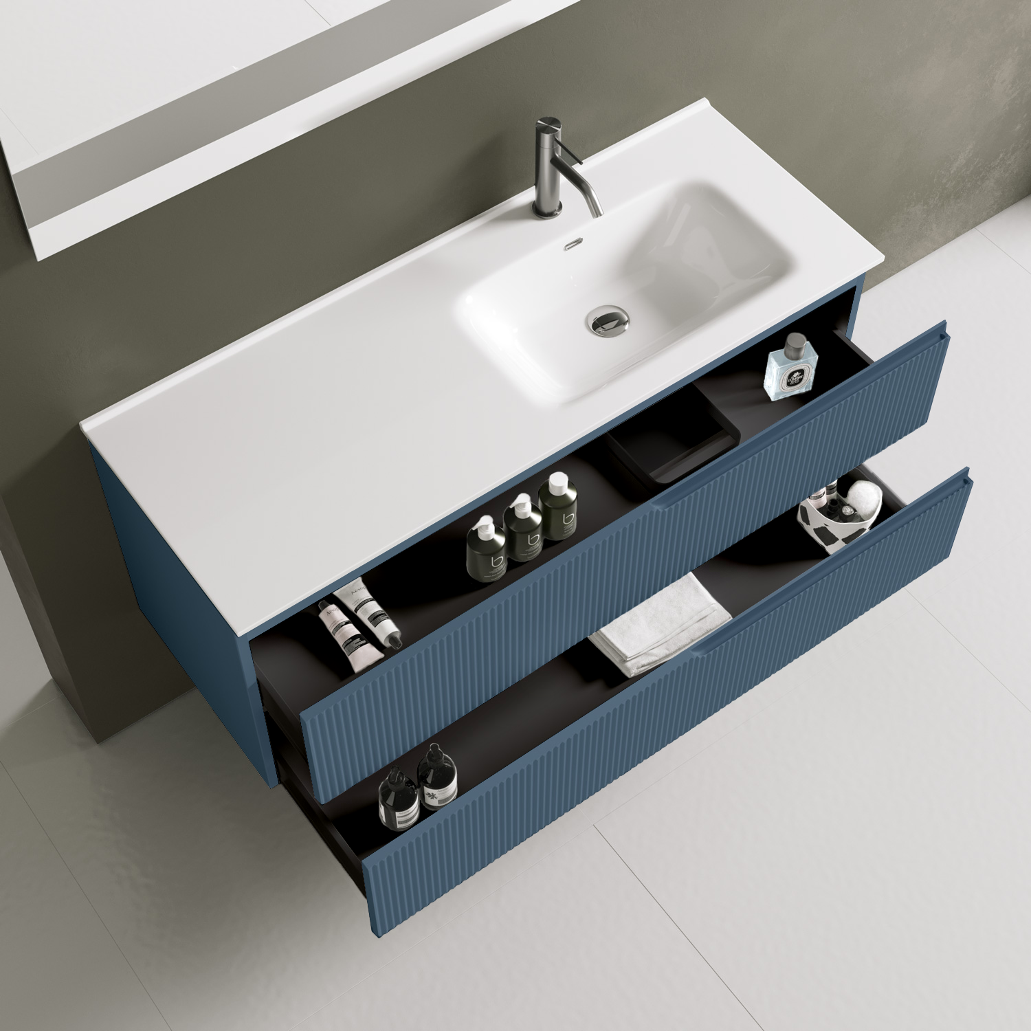 Composizione vasca DX ZIP blu