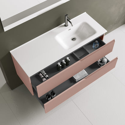 Composizione vasca DX 4 pezzi ZIP rosa cipria