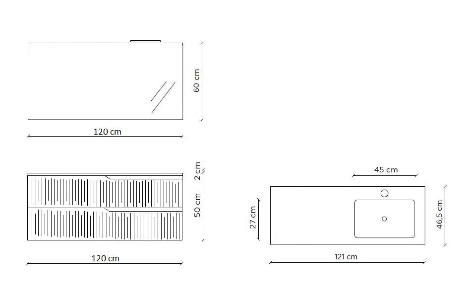 Right bathtub composition 4 pieces ZIP oak