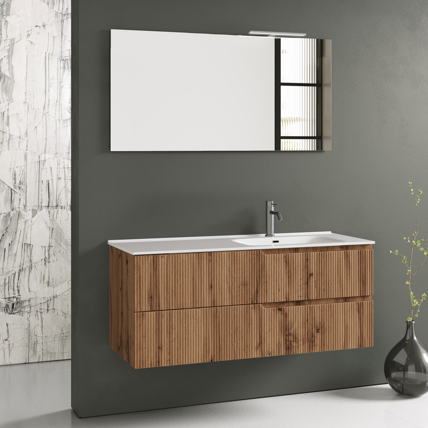 Right bathtub composition 4 pieces ZIP oak