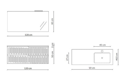 Composizione vasca DX 4 pezzi ZIP rovere rio