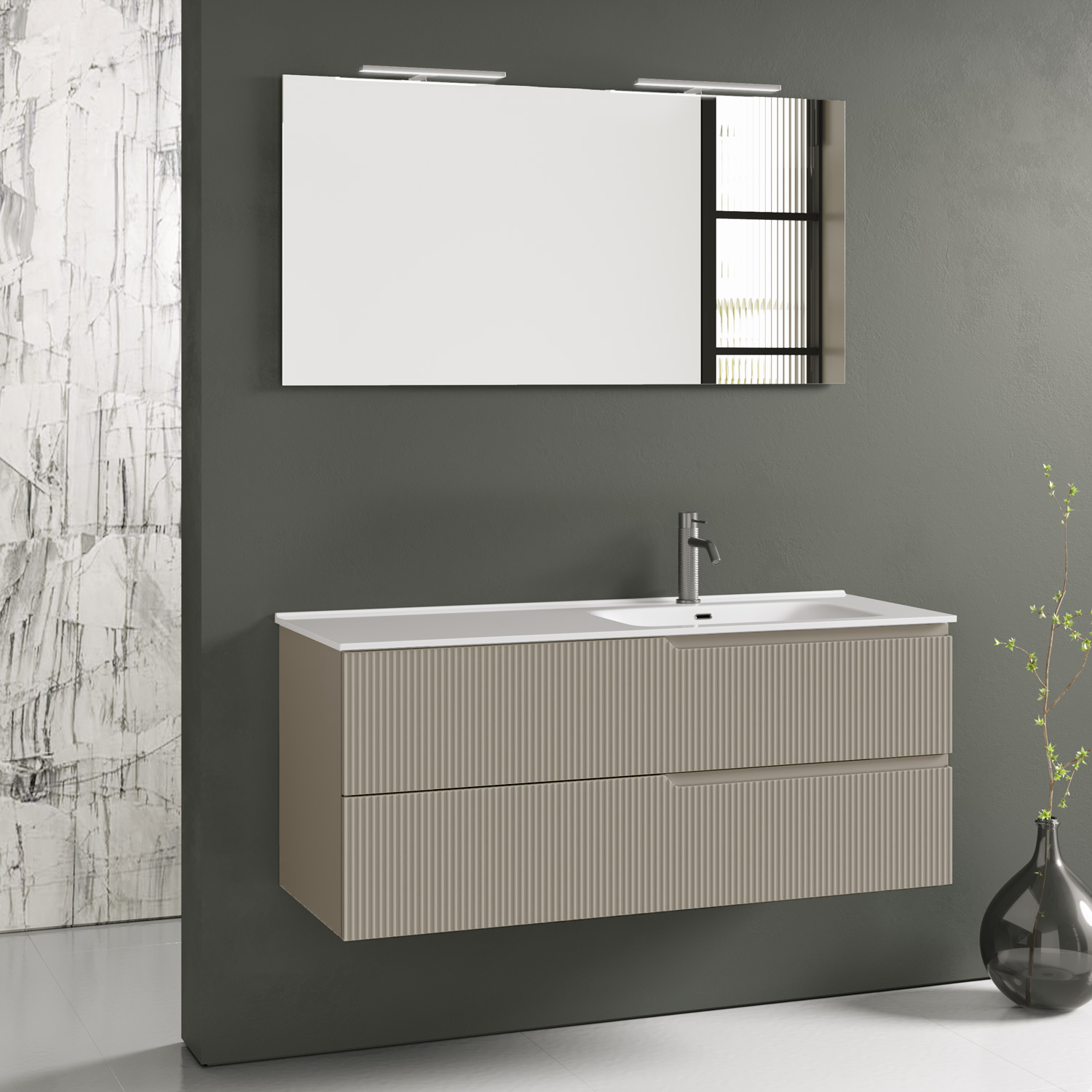 Composizione vasca DX ZIP tortora