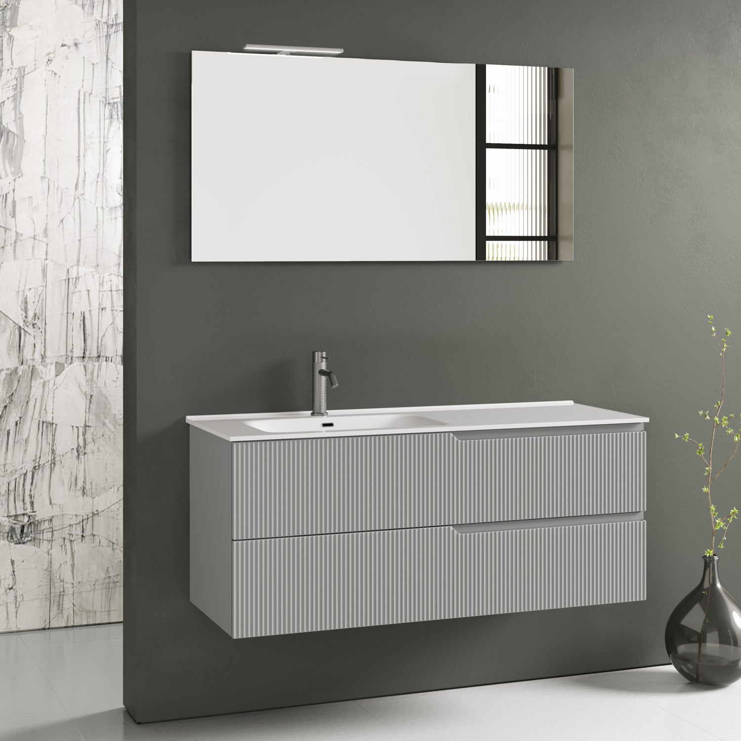 Composizione vasca SX 4 pezzi ZIP grigio opaco