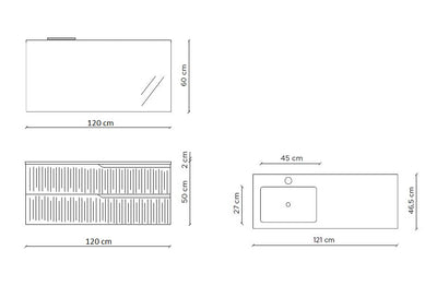 Composizione vasca SX 4 pezzi ZIP rovere rio