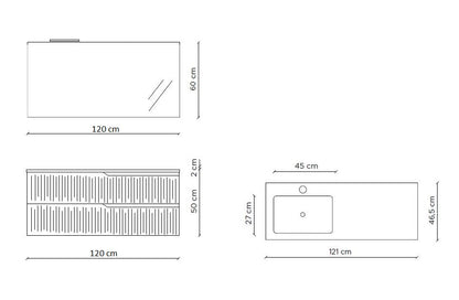 Composizione vasca SX ZIP tortora