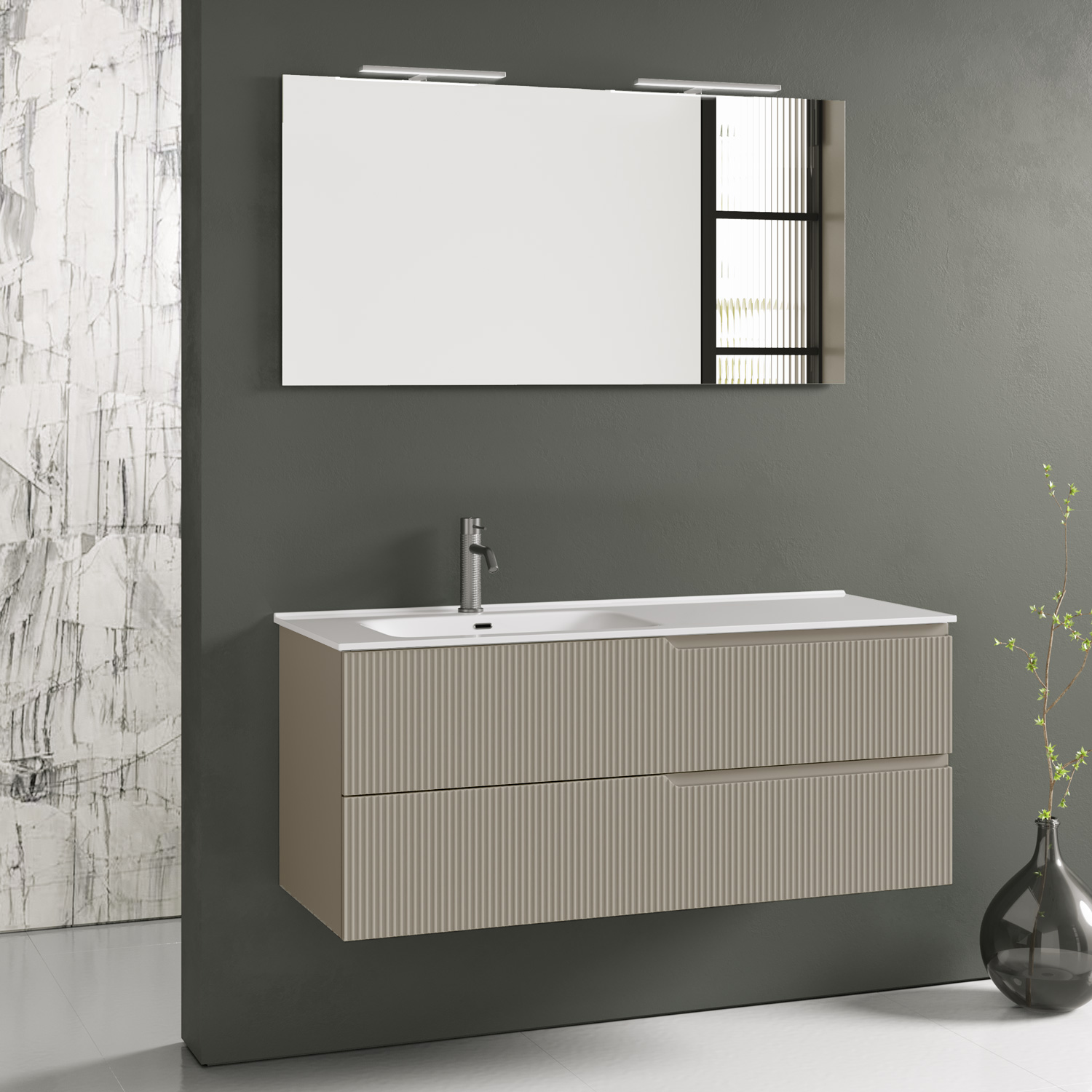 Composizione vasca SX ZIP tortora