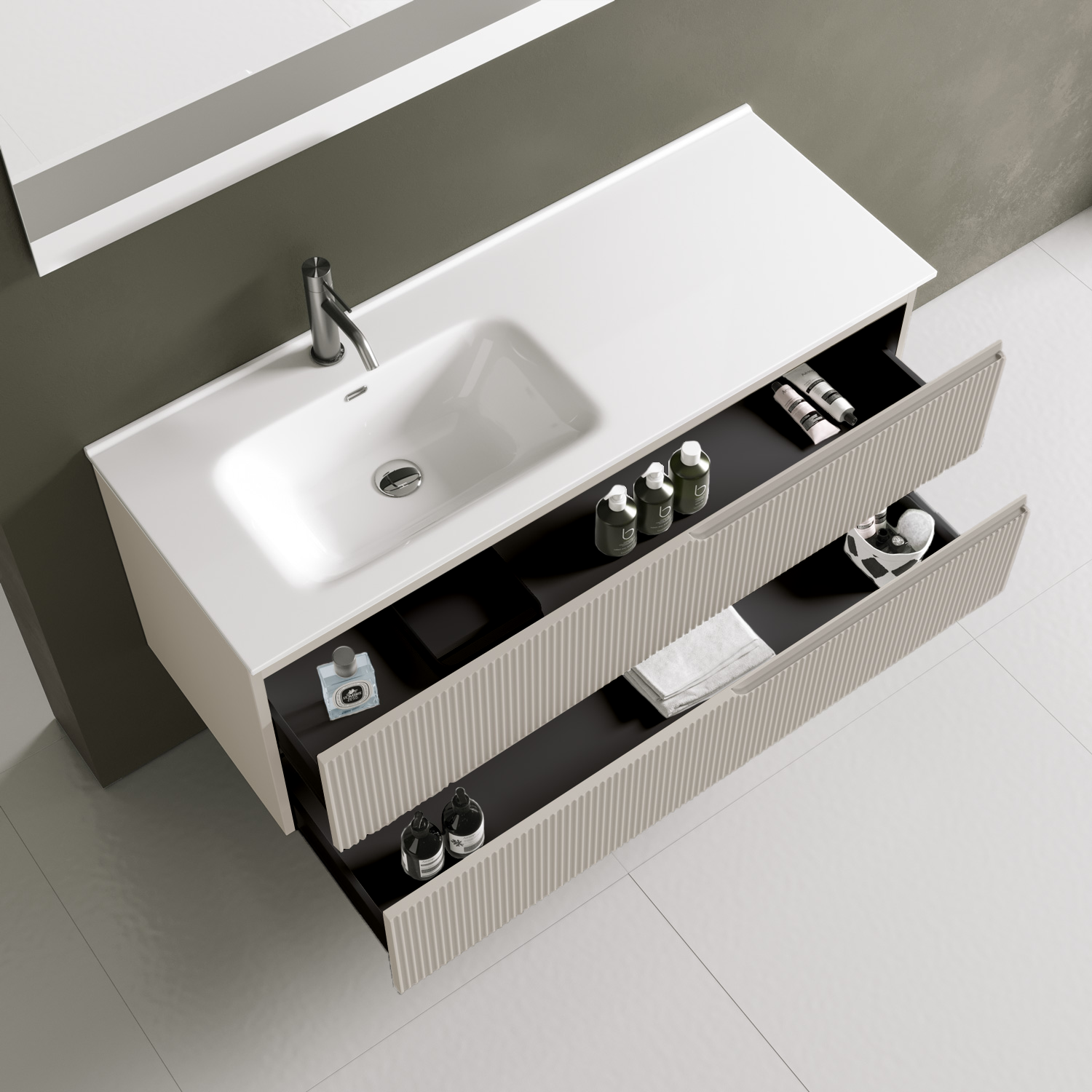 Composizione vasca SX ZIP tortora