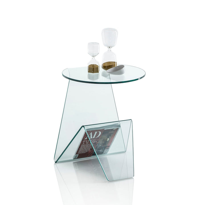 GLASS coffee table/magazine rack