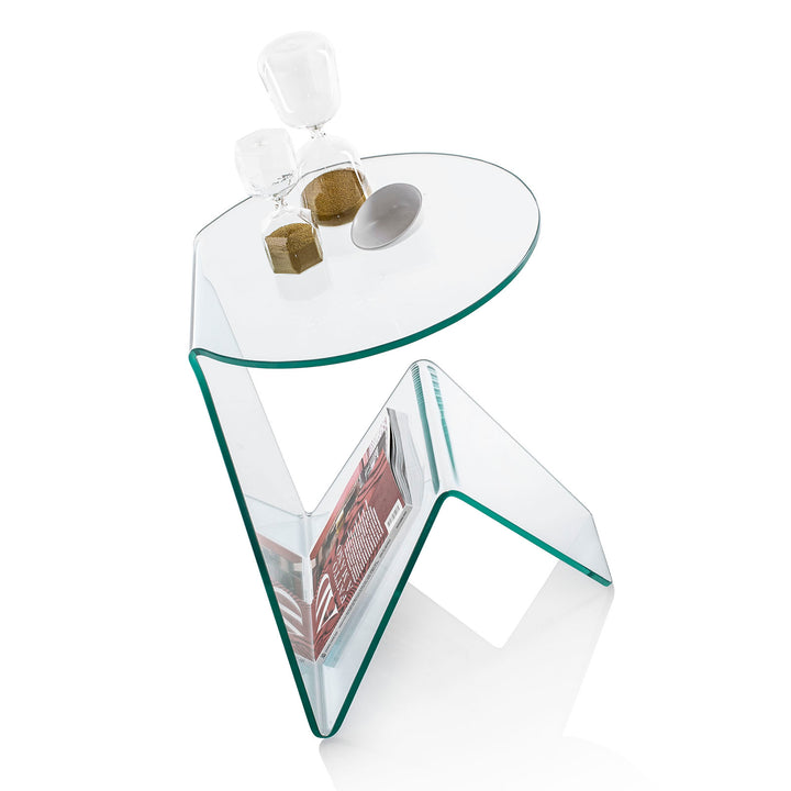 GLASS coffee table/magazine rack
