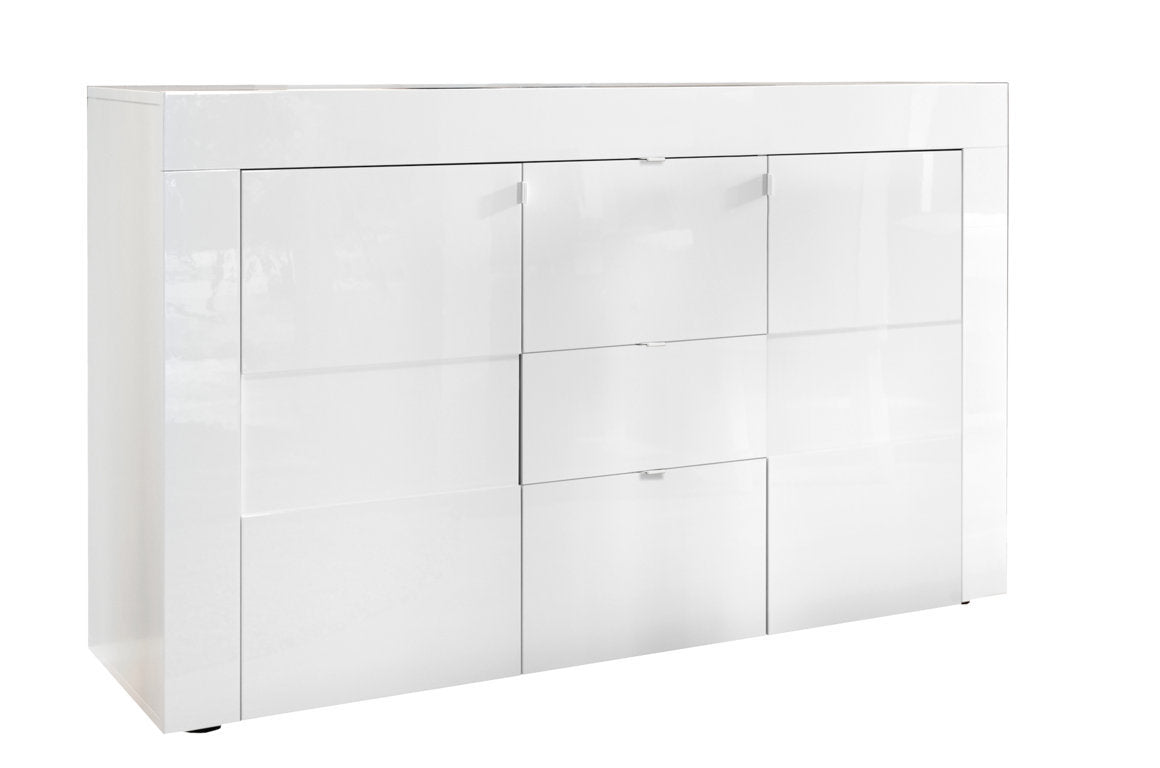 White BUILD buffet with 3 drawers
