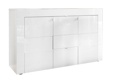 White BUILD buffet with 3 drawers
