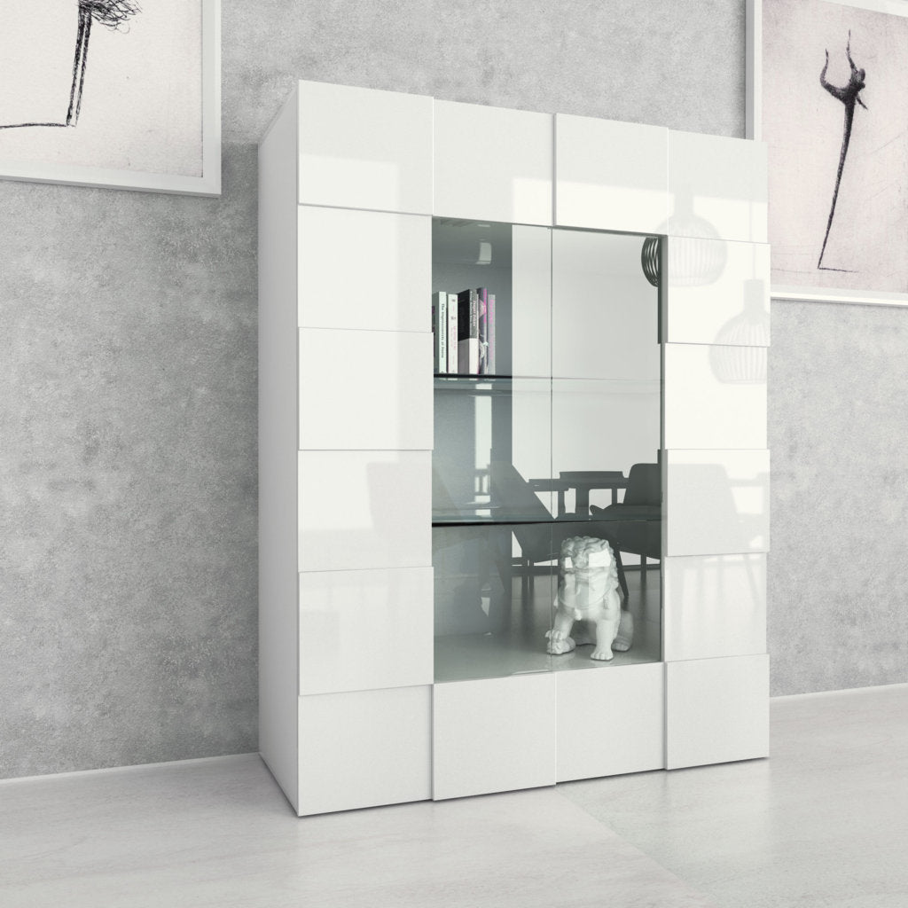 BRAMON weißes Sideboard/Vitrine