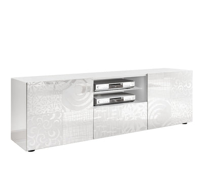 BREZ white TV stand