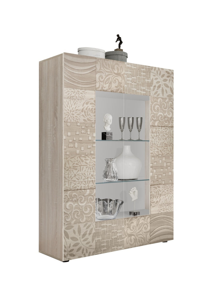 BREZ Sideboard/Vitrine aus Eichenholz