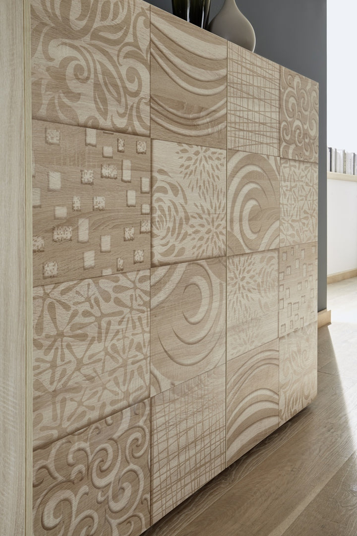 BREZ Sideboard/Vitrine aus Eichenholz