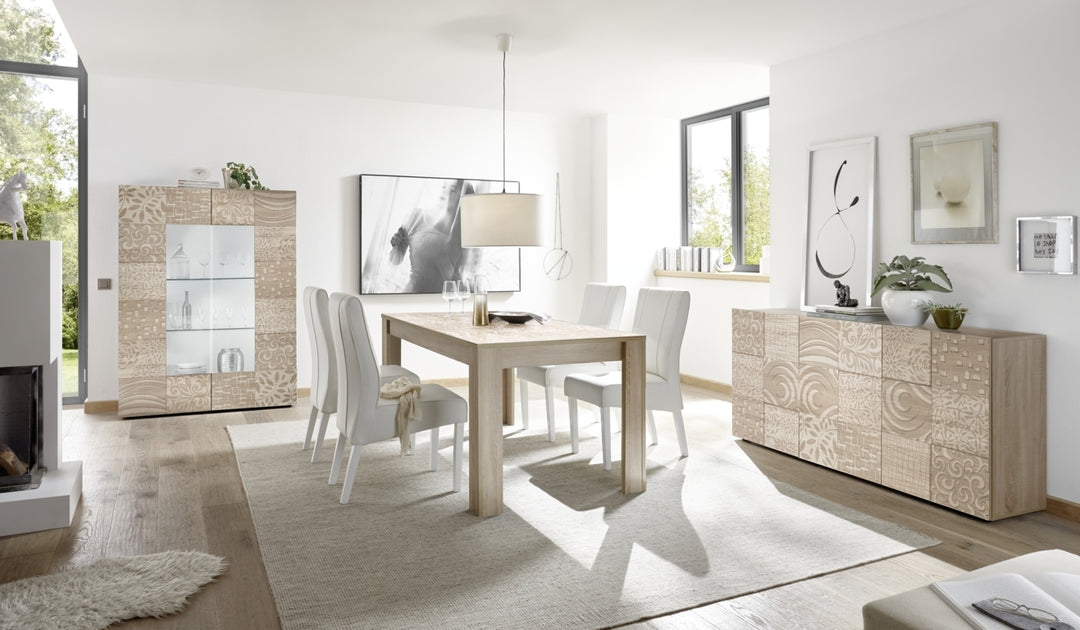 BREZ Sideboard/Vitrine aus Eichenholz