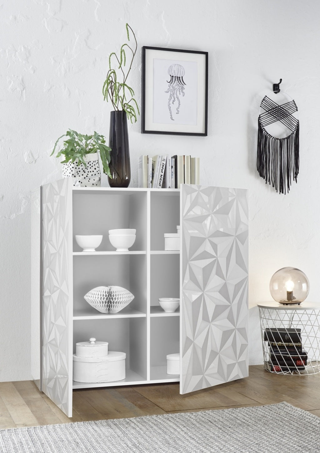 PRAGA weißes Sideboard