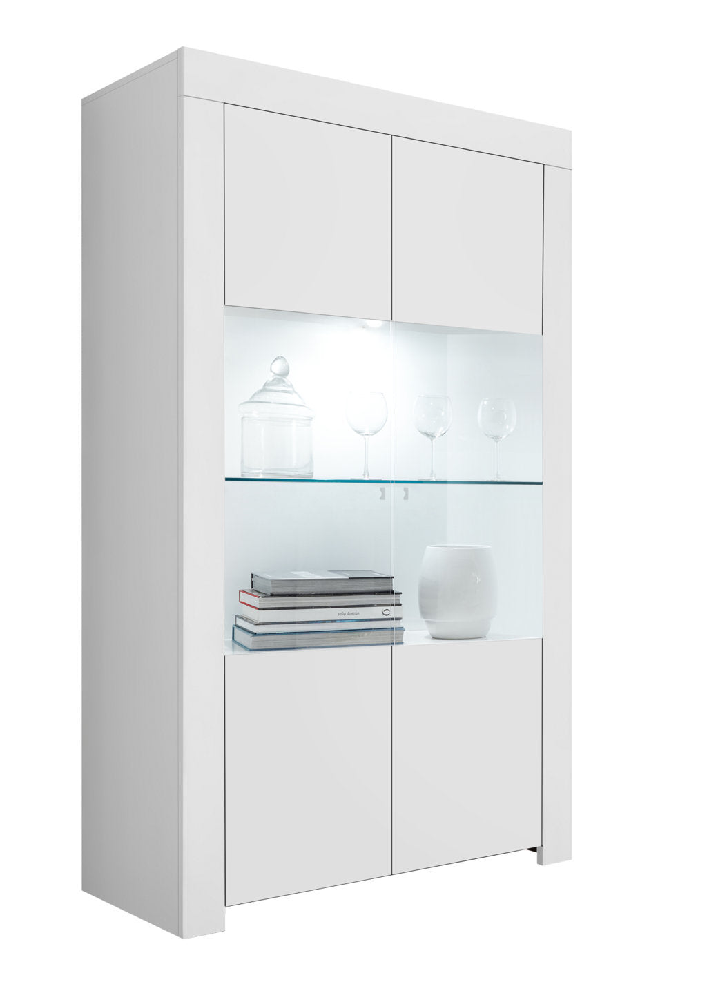 Weißes PANAMA Sideboard/Vitrine
