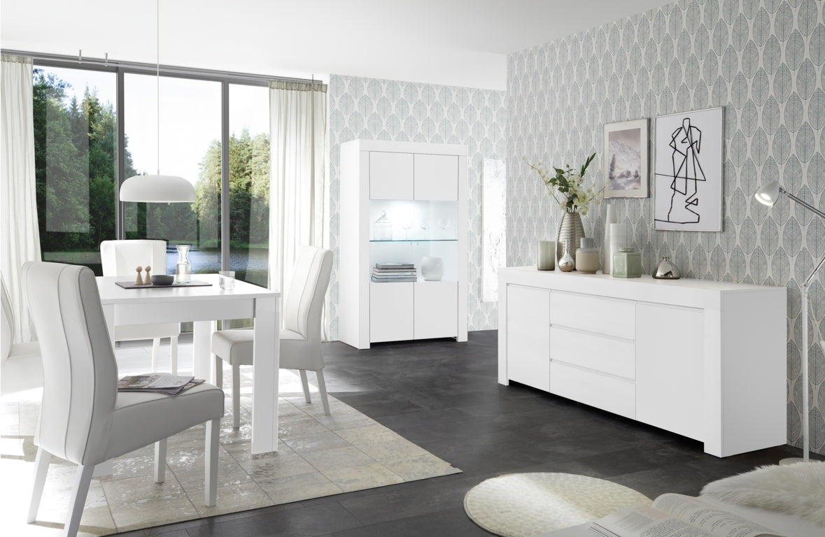 Weißes PANAMA Sideboard/Vitrine